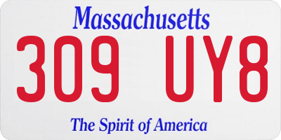 MA license plate 309UY8