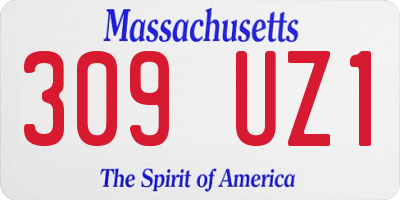 MA license plate 309UZ1