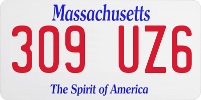 MA license plate 309UZ6