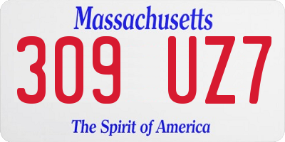 MA license plate 309UZ7
