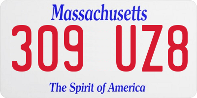 MA license plate 309UZ8
