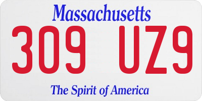 MA license plate 309UZ9