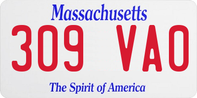 MA license plate 309VA0