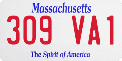 MA license plate 309VA1