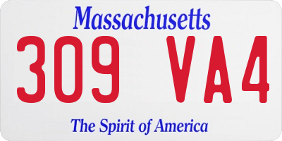 MA license plate 309VA4