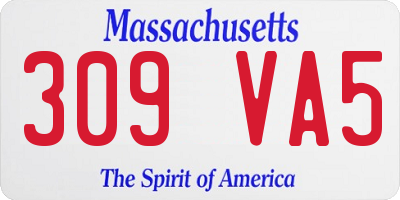 MA license plate 309VA5