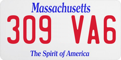 MA license plate 309VA6