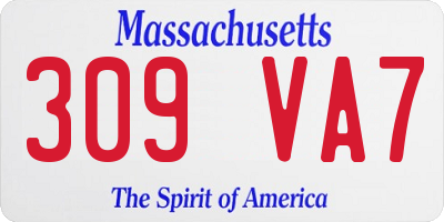 MA license plate 309VA7