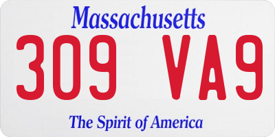 MA license plate 309VA9