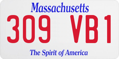 MA license plate 309VB1