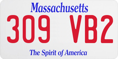 MA license plate 309VB2