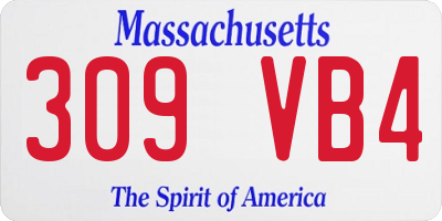 MA license plate 309VB4