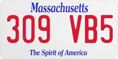 MA license plate 309VB5