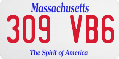 MA license plate 309VB6