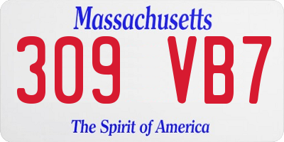 MA license plate 309VB7