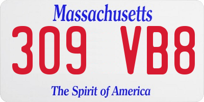 MA license plate 309VB8