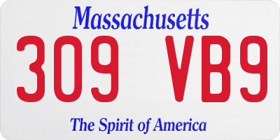 MA license plate 309VB9