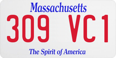 MA license plate 309VC1
