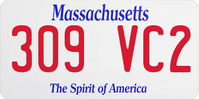MA license plate 309VC2