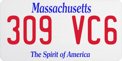 MA license plate 309VC6