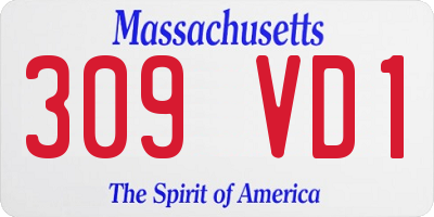 MA license plate 309VD1
