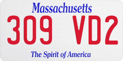 MA license plate 309VD2