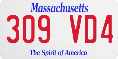 MA license plate 309VD4