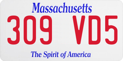 MA license plate 309VD5