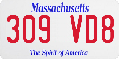 MA license plate 309VD8
