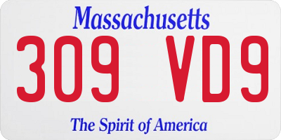 MA license plate 309VD9