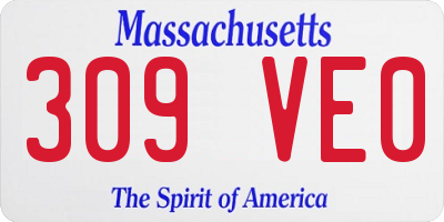 MA license plate 309VE0