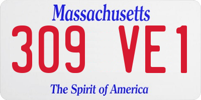 MA license plate 309VE1