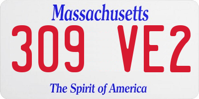 MA license plate 309VE2