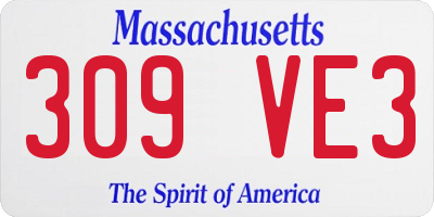 MA license plate 309VE3