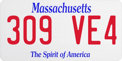 MA license plate 309VE4