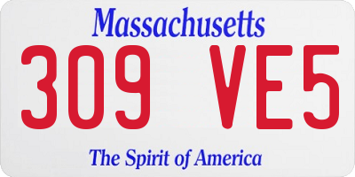 MA license plate 309VE5