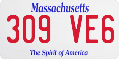 MA license plate 309VE6