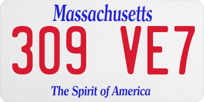 MA license plate 309VE7