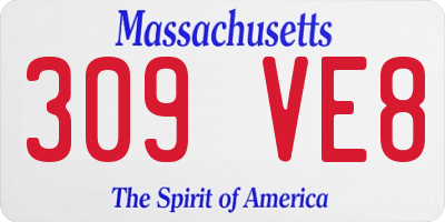 MA license plate 309VE8