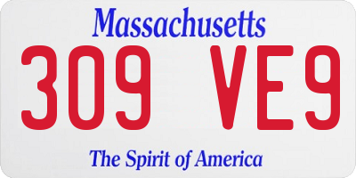 MA license plate 309VE9