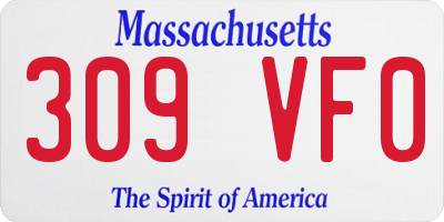 MA license plate 309VF0