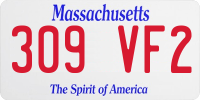 MA license plate 309VF2