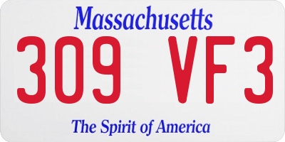 MA license plate 309VF3