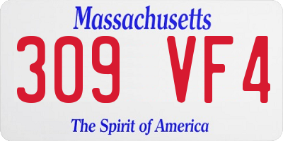 MA license plate 309VF4