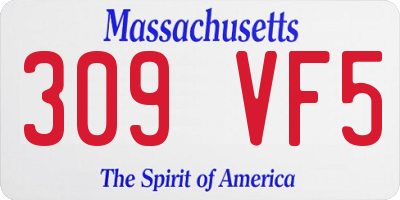 MA license plate 309VF5