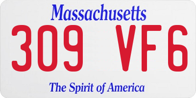 MA license plate 309VF6