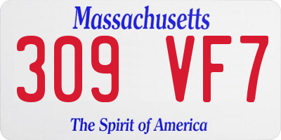 MA license plate 309VF7