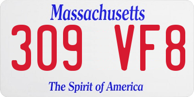 MA license plate 309VF8
