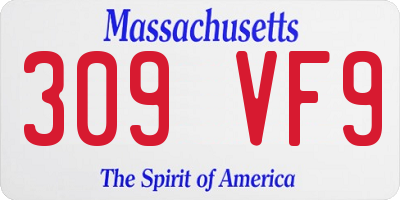 MA license plate 309VF9