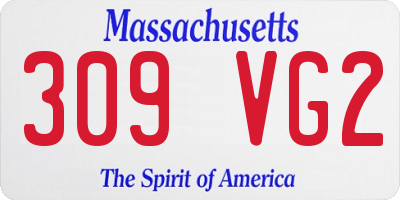 MA license plate 309VG2